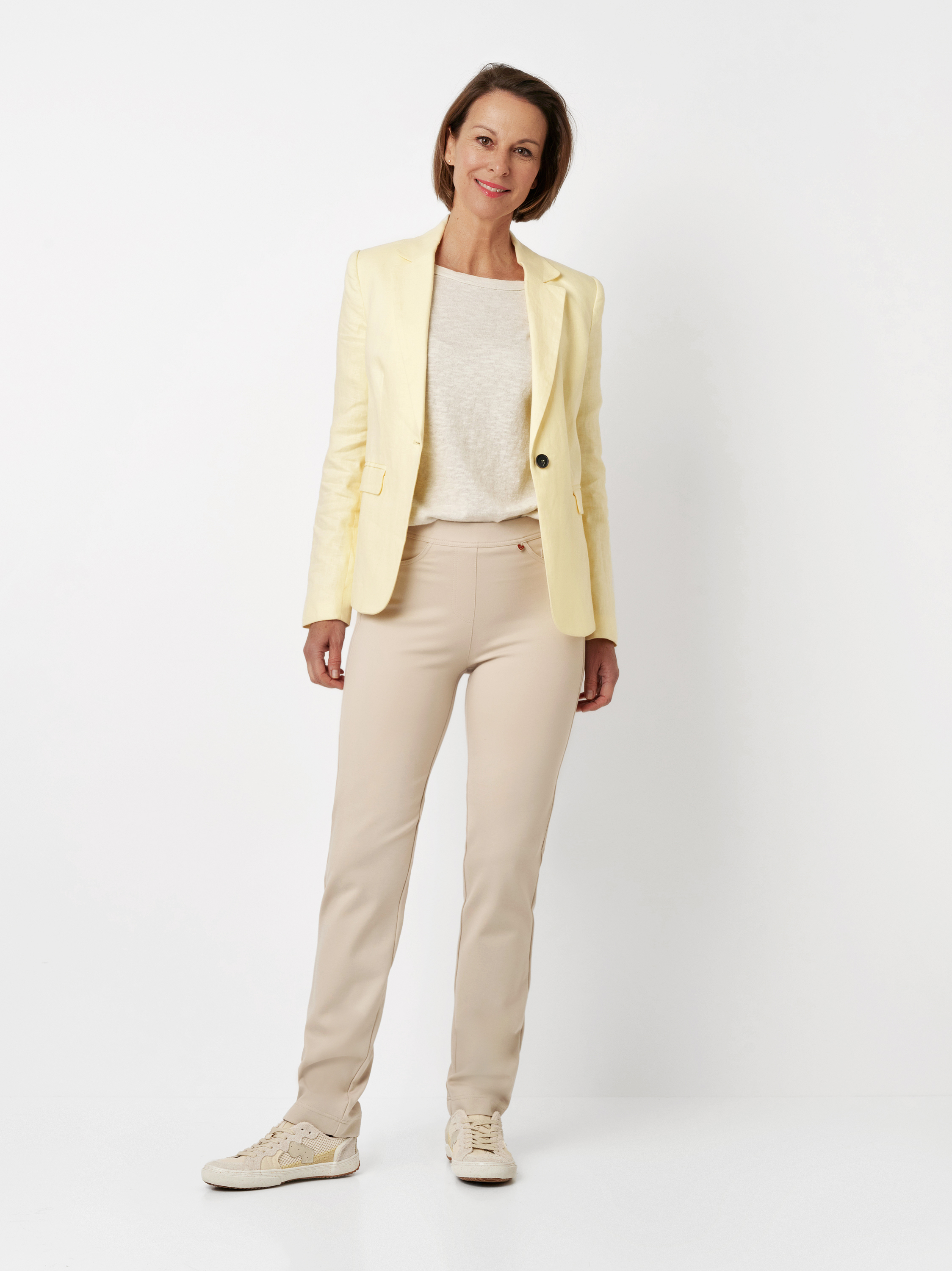 Pull-on trousers made of jersey | Style »Alice« beige