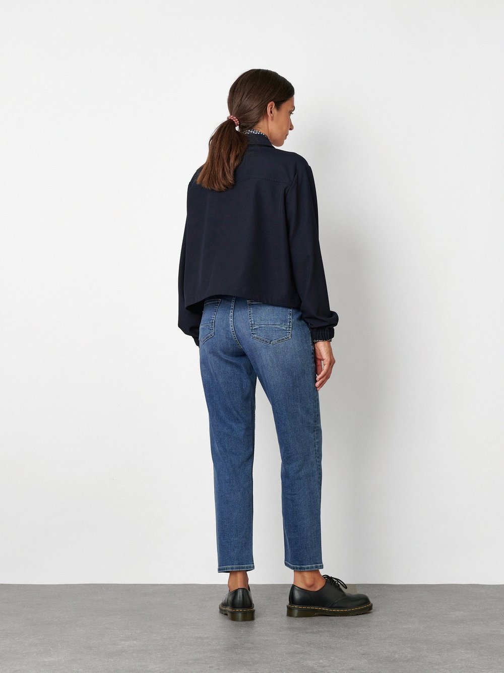 Cropped Jacket with Patch Pockets | Style »Jara« Navy