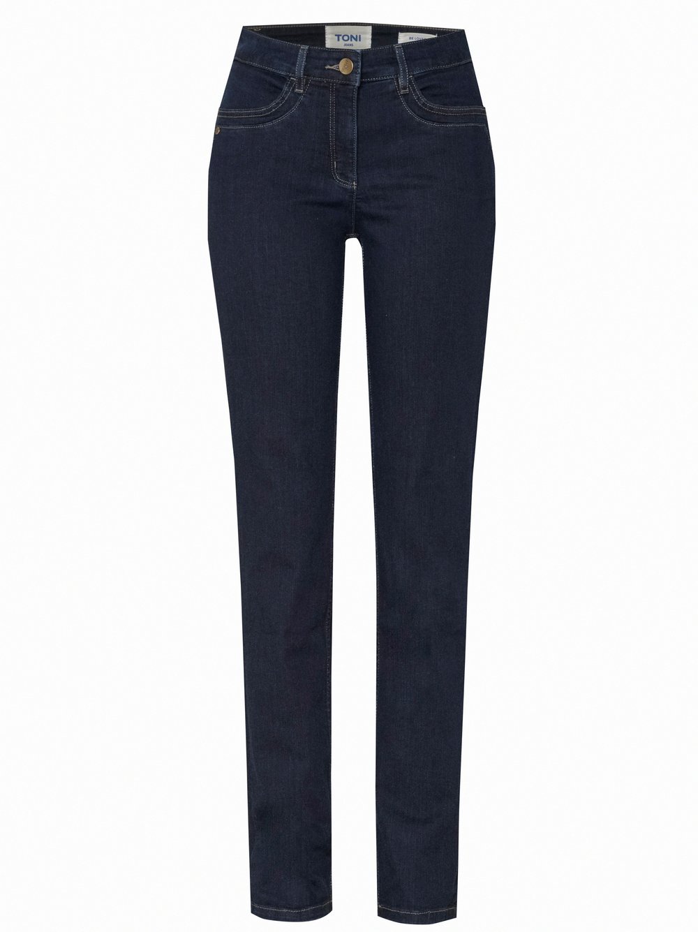 Damenjeans Be Loved in Dark Blue, slim-Fit Jeans mit hohem Bund, freigestellte Produktansicht