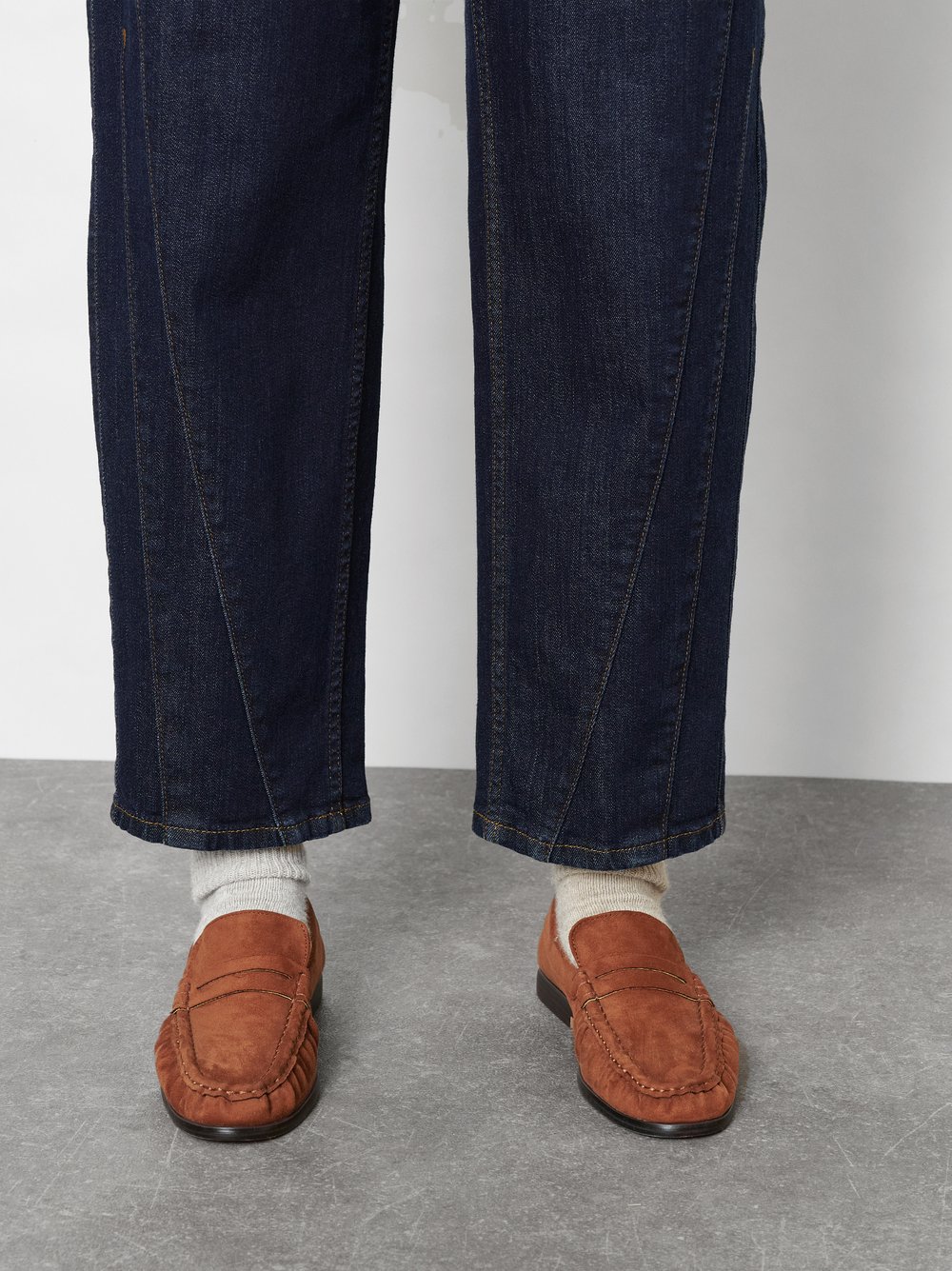 Damenjeans Liv Barrel in Dark Blue, barrel-Jeans mit markanten Naehten, Detailansicht