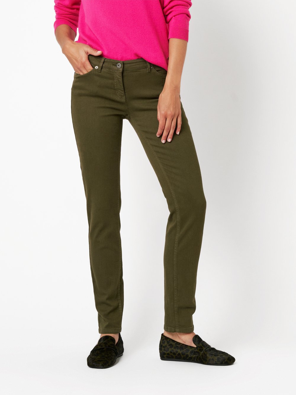 Jeans Perfect Shape olive Vorderansicht Jeans Perfect Shape olive Vorderansicht