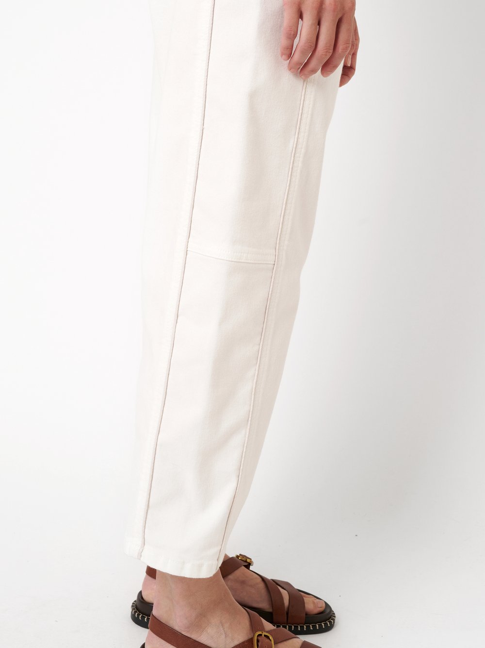 Damenjeans Liv Barrel in offwhite, Barrel-Fit Jeans mit doppelter Seitennaht, Detailansicht