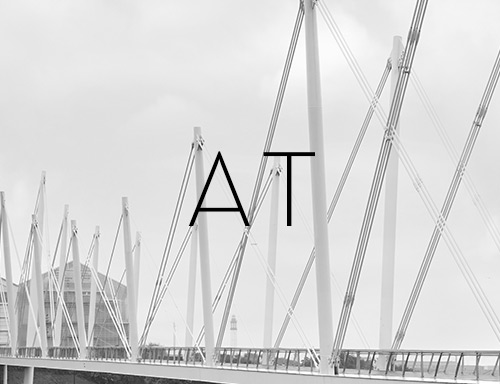 Modern bridge construction in black and white – visual for returns from Austria at TONI.