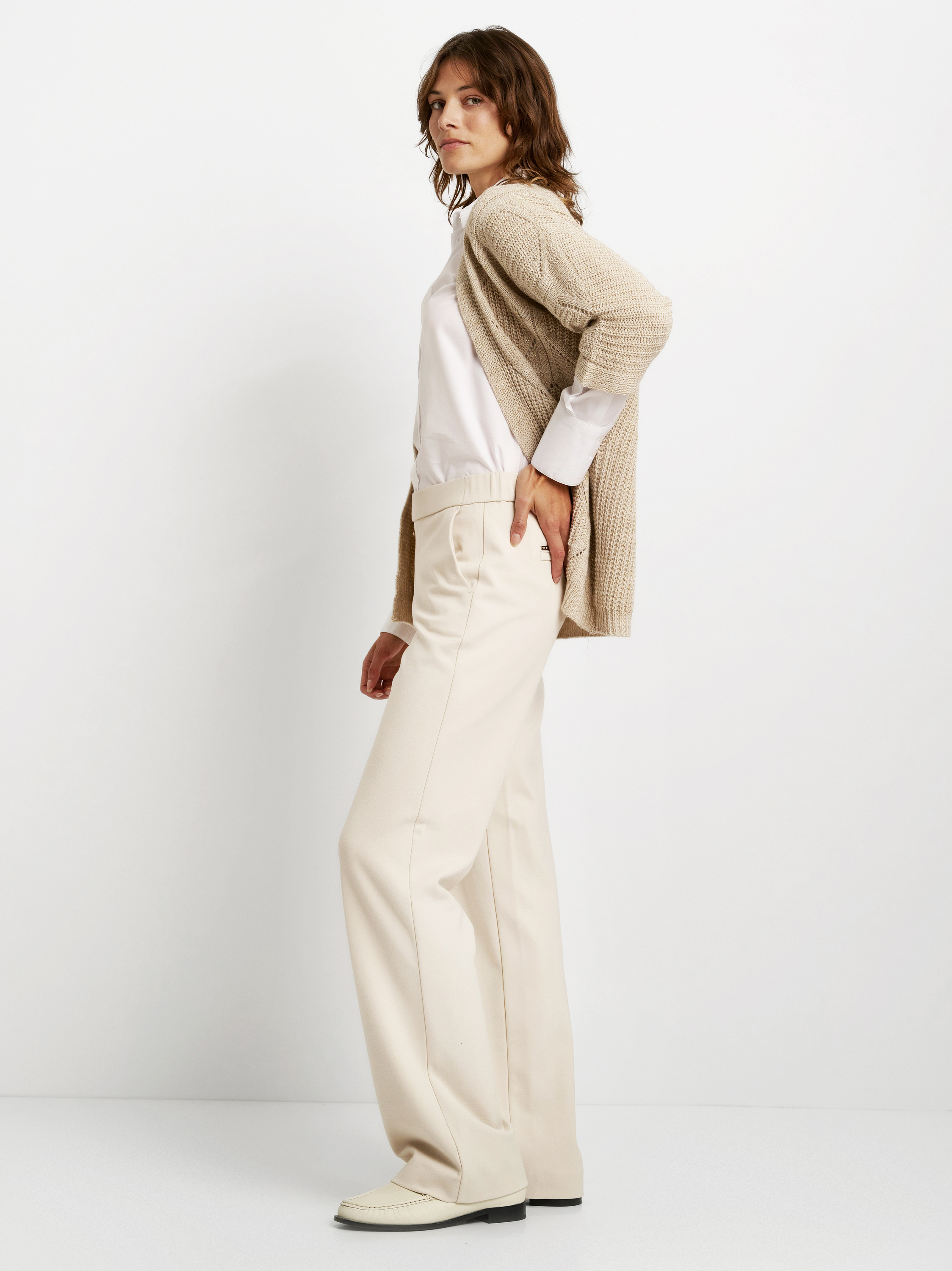 Wide Leg Pants | Style »Jenny« ecru