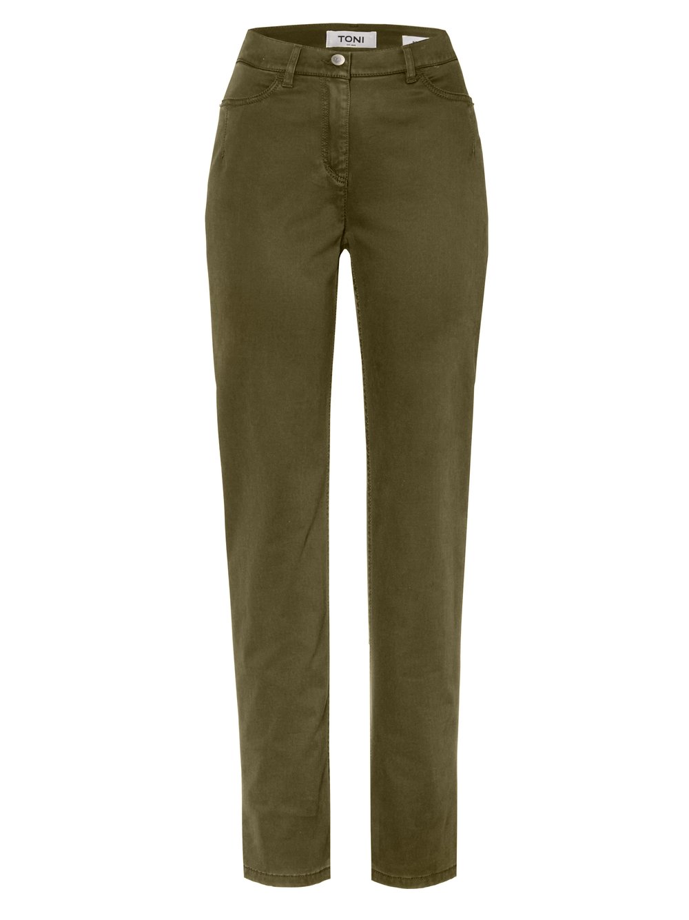 High-Waist Hose aus Baumwollsatin | Style »Be Loved« Oliv
