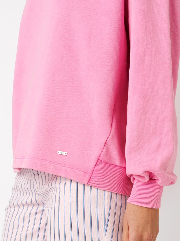 Damensweatshirt Esme in pink, softes Sweatshirt, Detailansicht