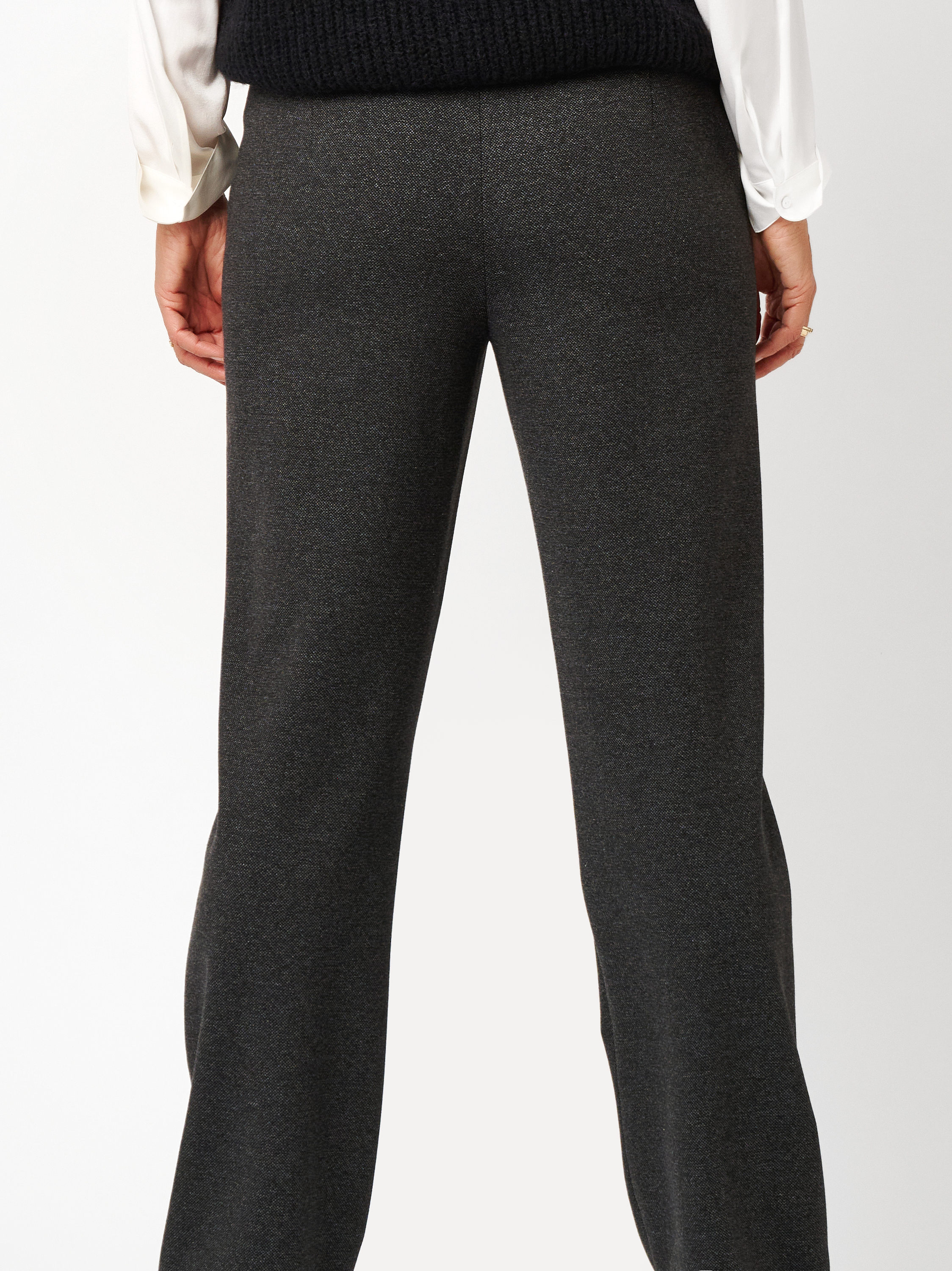 Damenhose Scarlet Wide in Anthrazit, Weite Hose in Tweed-Optik, zweite Detailansicht