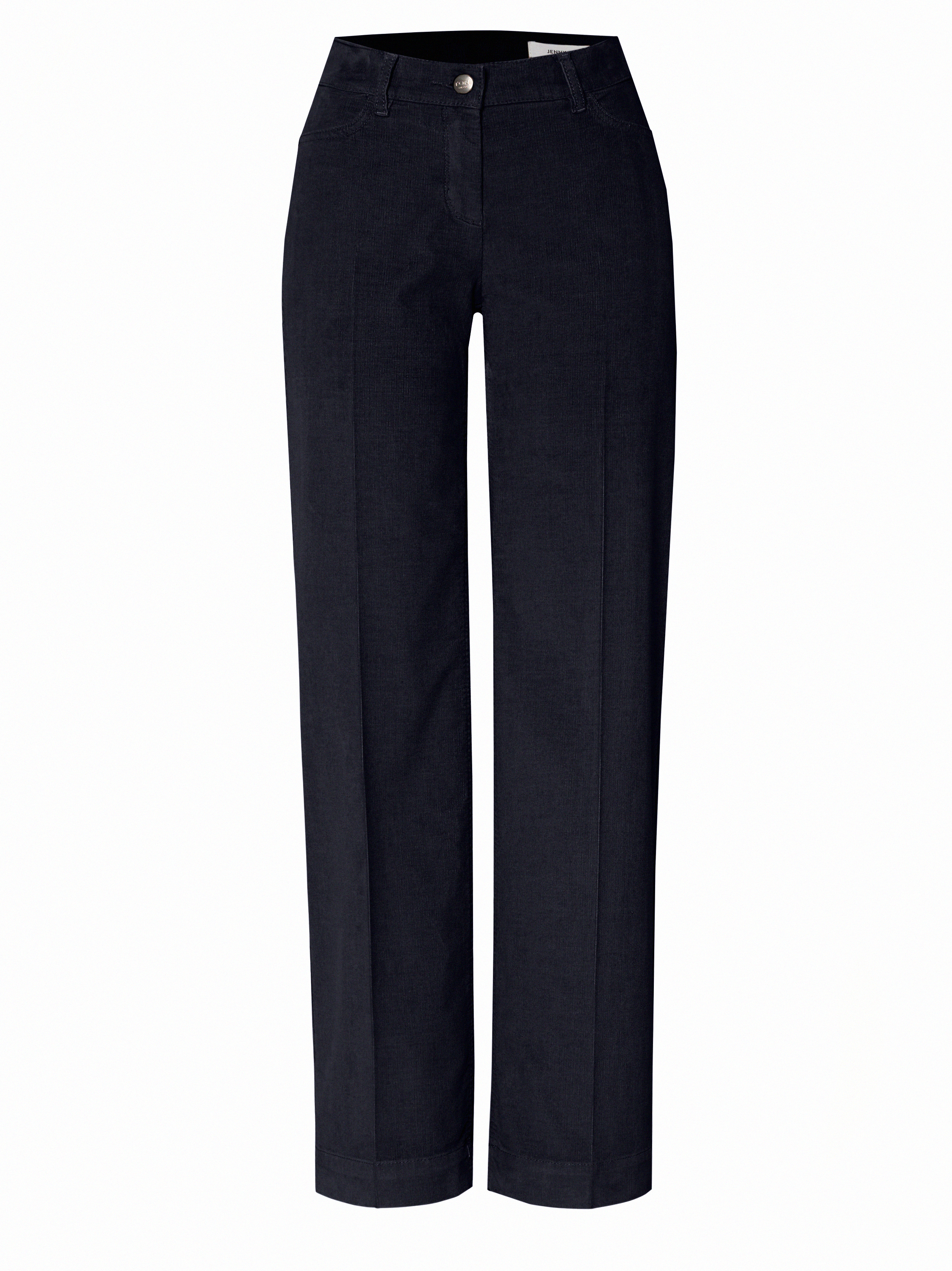 Womens trousers Jenny Wide in Dark Blue, wide-leg corduroy trousers, product view