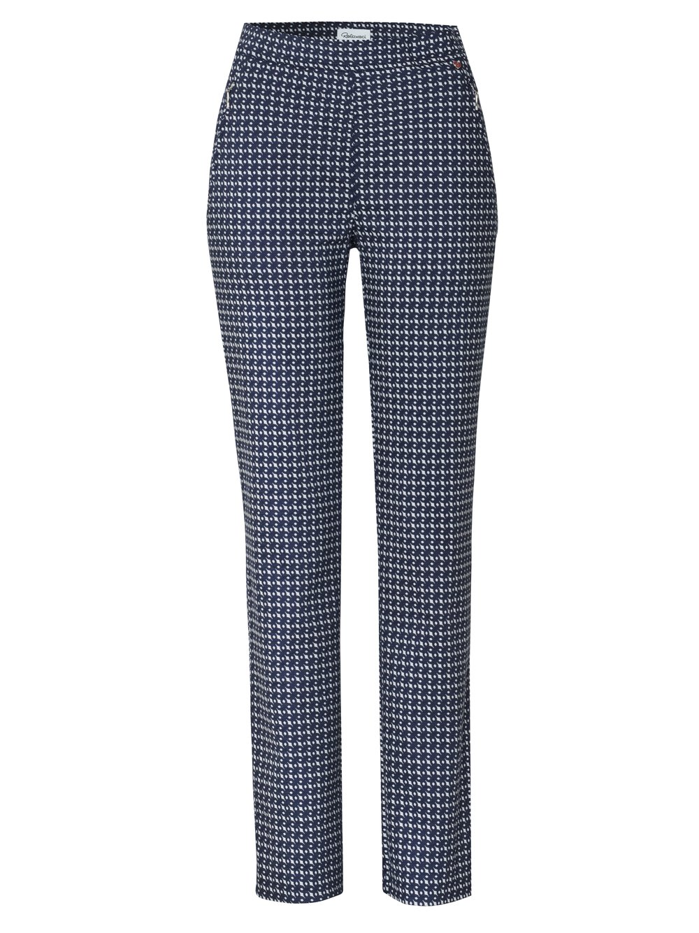 Womens trousers Alice Slim in navy / white, slim-fit trousers made of structured jacquard, product view