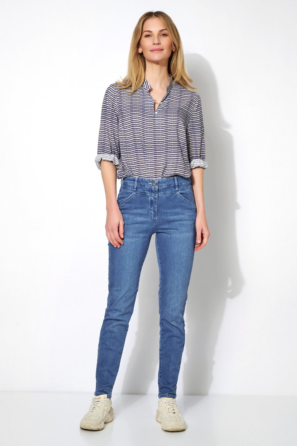 Skinnyjeans mit doppelter Seitennaht | Style »be loved« blue bleached
