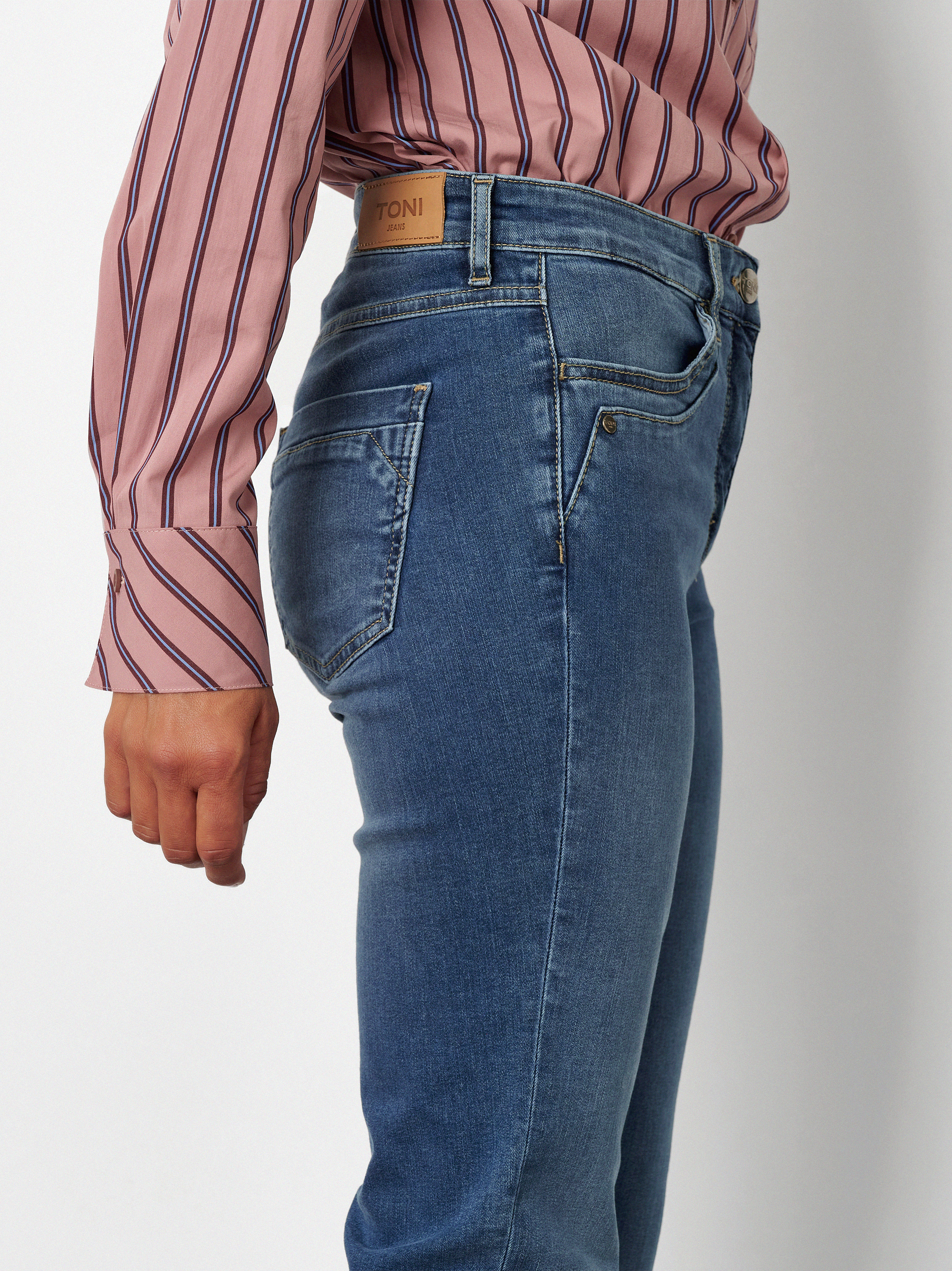 Slim-Fit Jeans mit hohem Bund | Style »Be Loved« Mid Blue