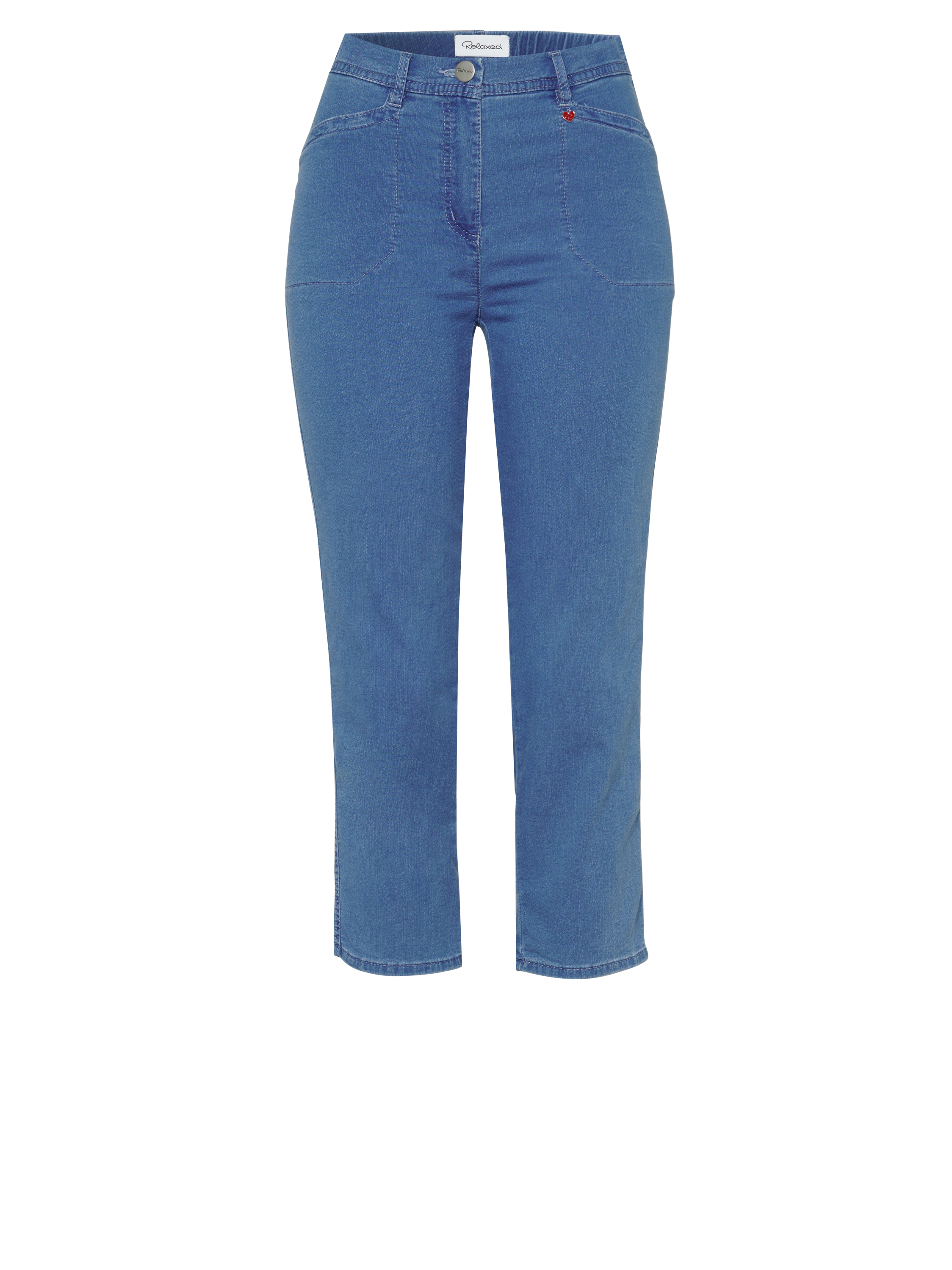 Damenhose Meine beste Freundin 3/4 in blue, 3/4-Hose mit Rahmentaschen, freigestellte Produktansicht