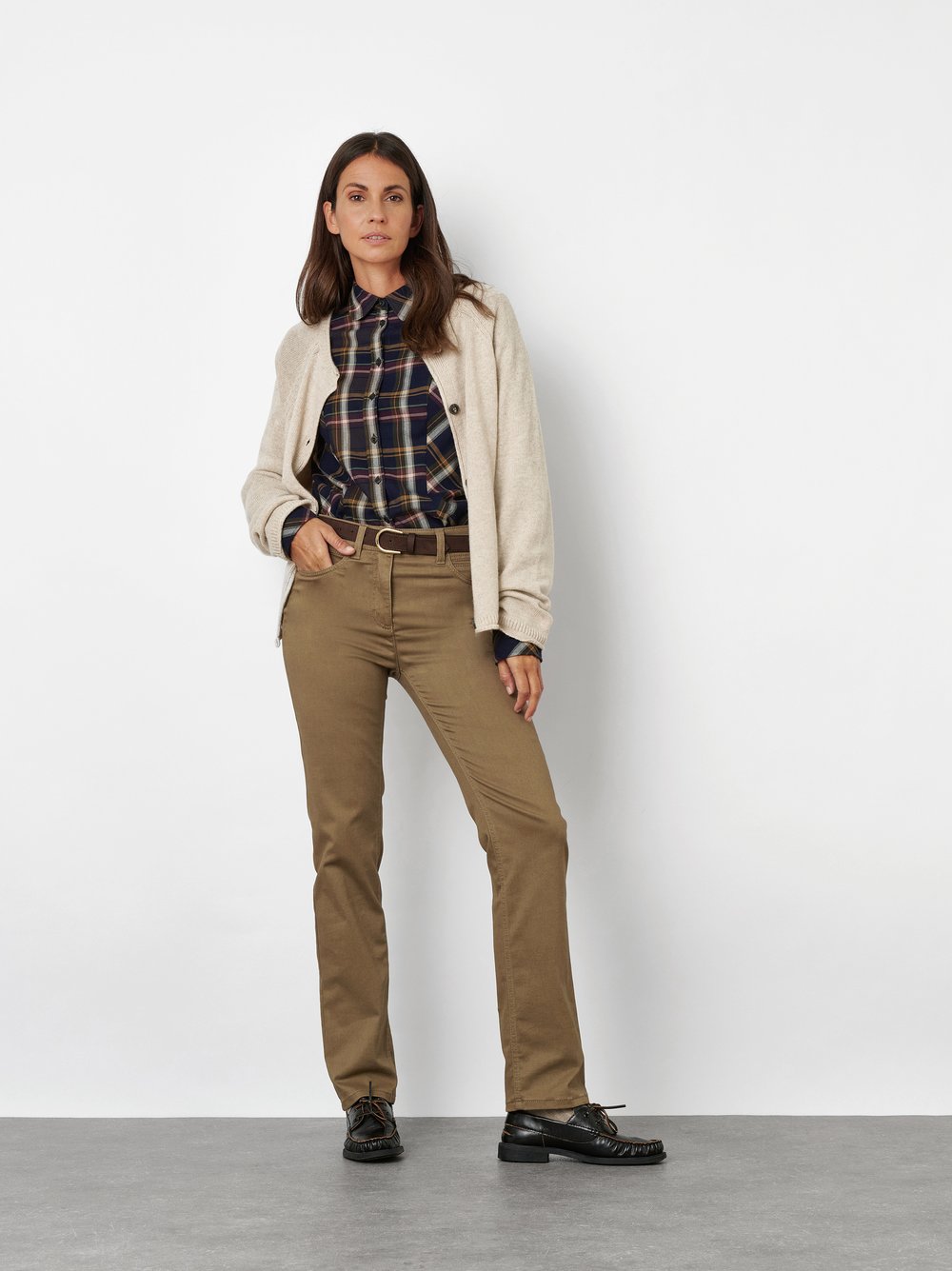 High-Waist Hose aus warmem Baumwollstretch | Style »Be Loved« Braun