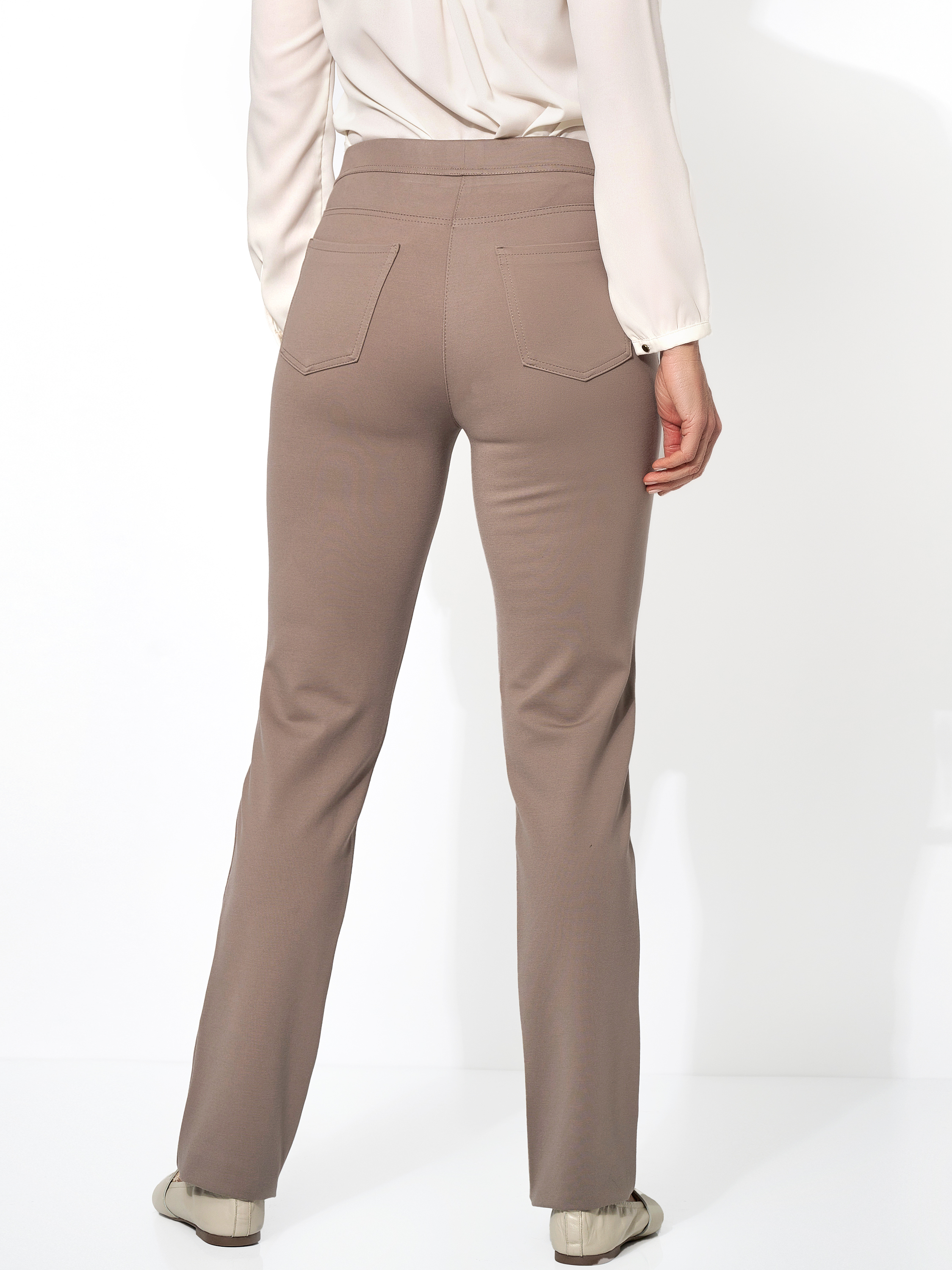 Trousers Alice taupe rear view Trousers Alice taupe rear view