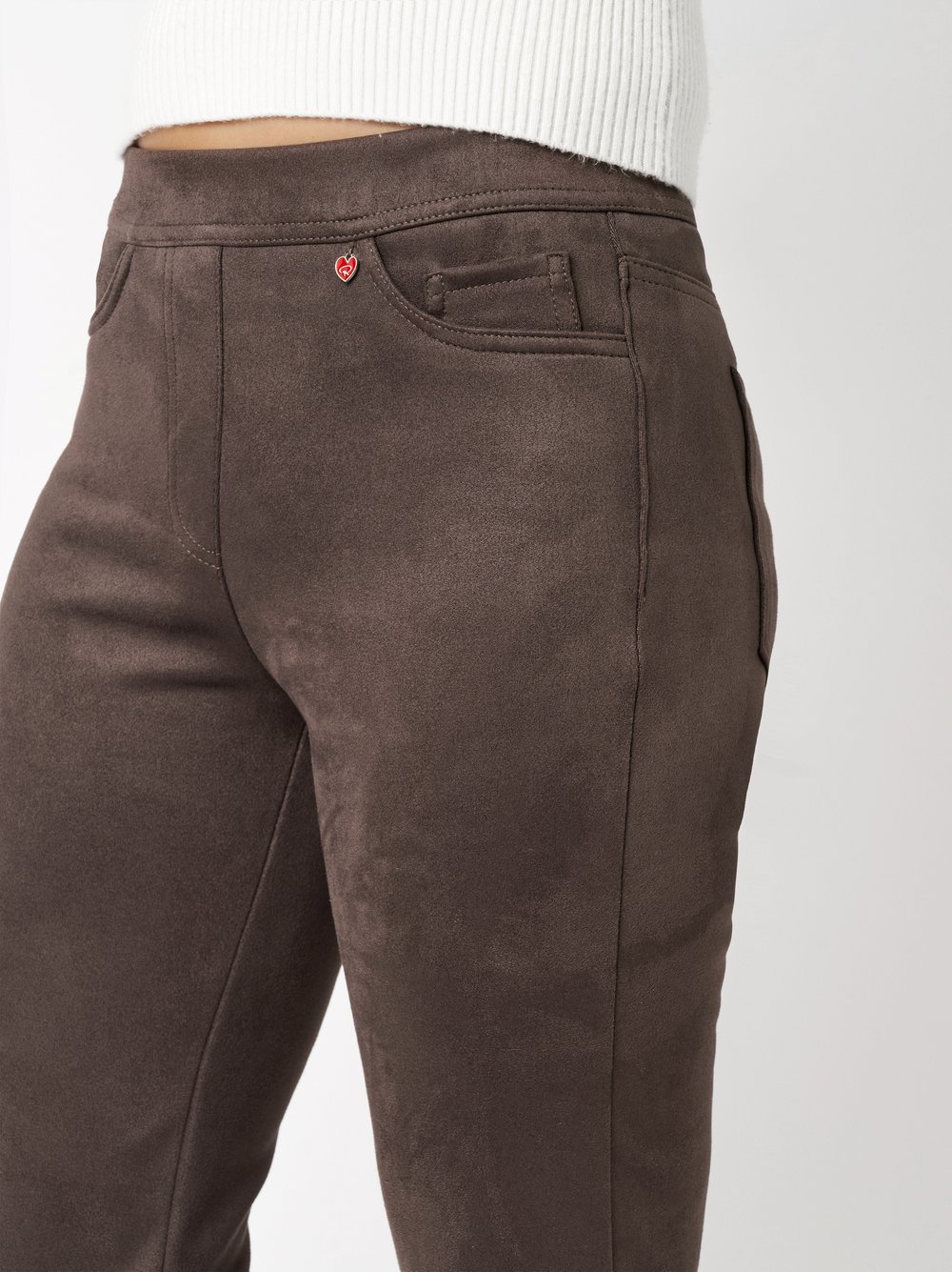 Pull-On Trousers in a Suede Look | Style »Alice« Dunkelbraun