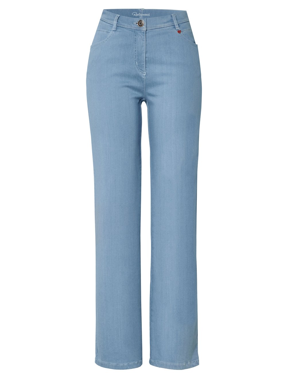 Damenjeans Meine beste Freundin Slim in mid blue, Straight-Fit Jeans, freigestellte Produktansicht
