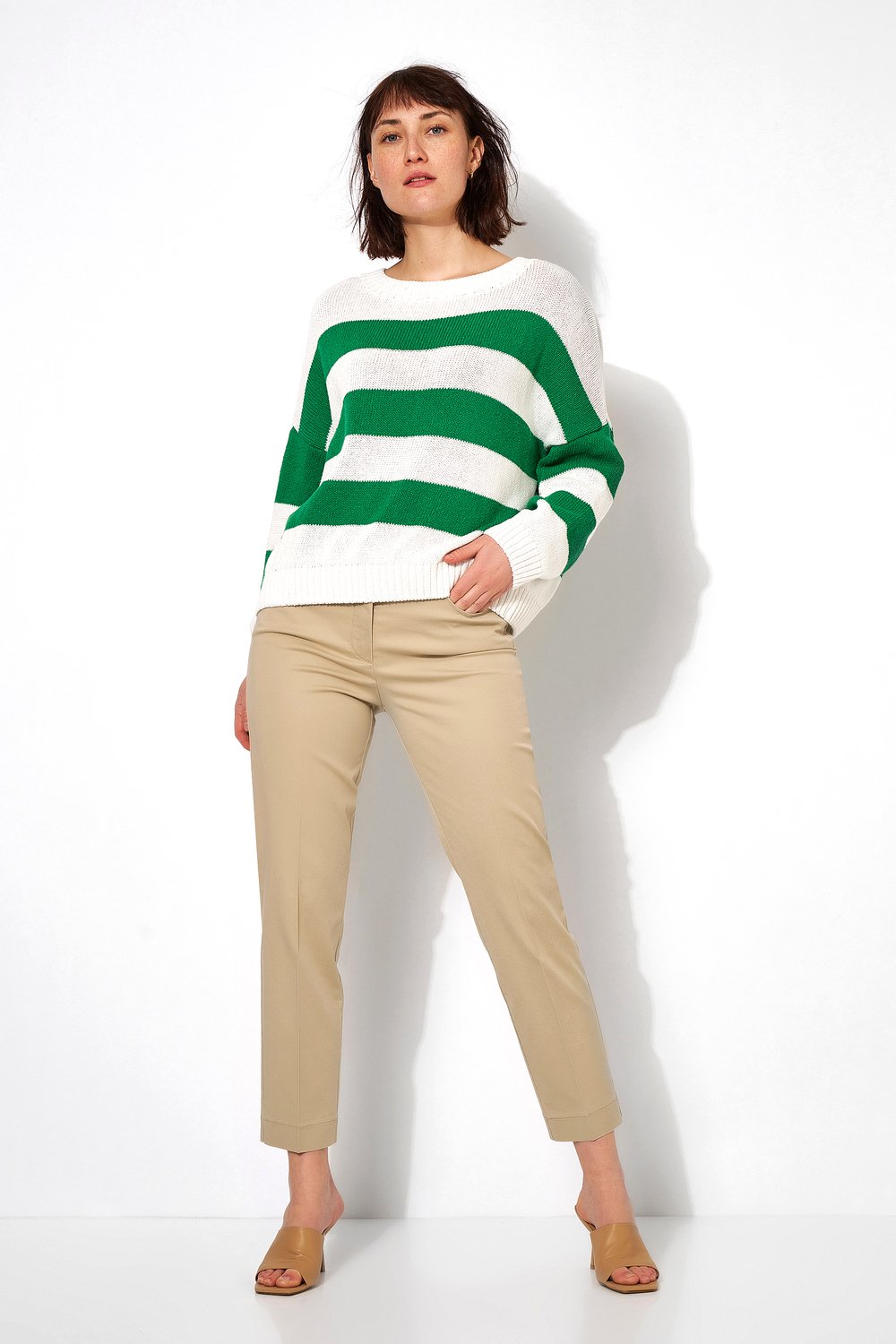 7/8-Hose mit Bügelfalten | Style »Jolie« beige