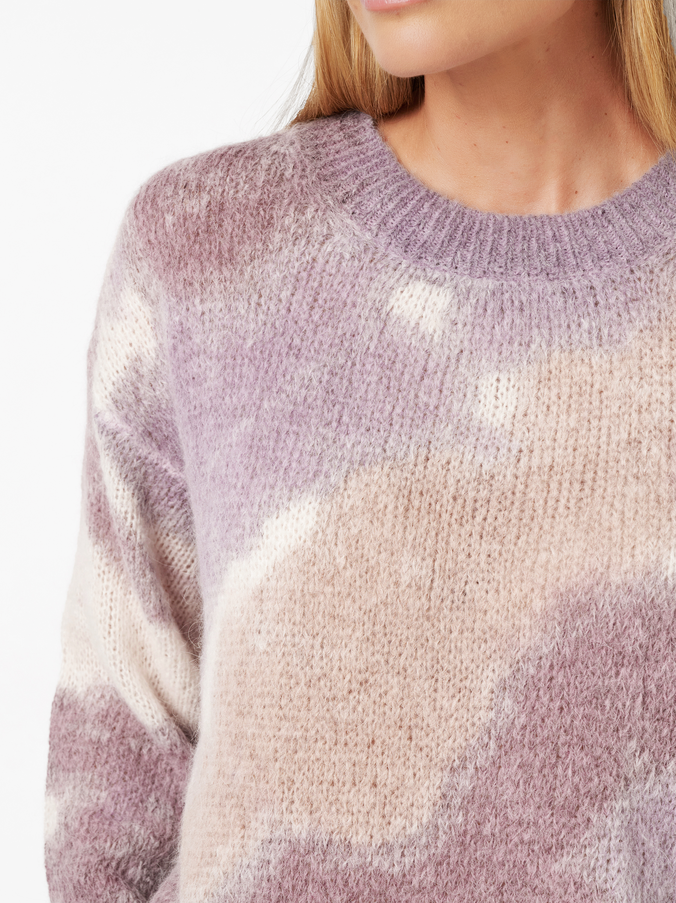 Sweater Golda mauve/offwhite detail view Sweater Golda mauve/offwhite detail view