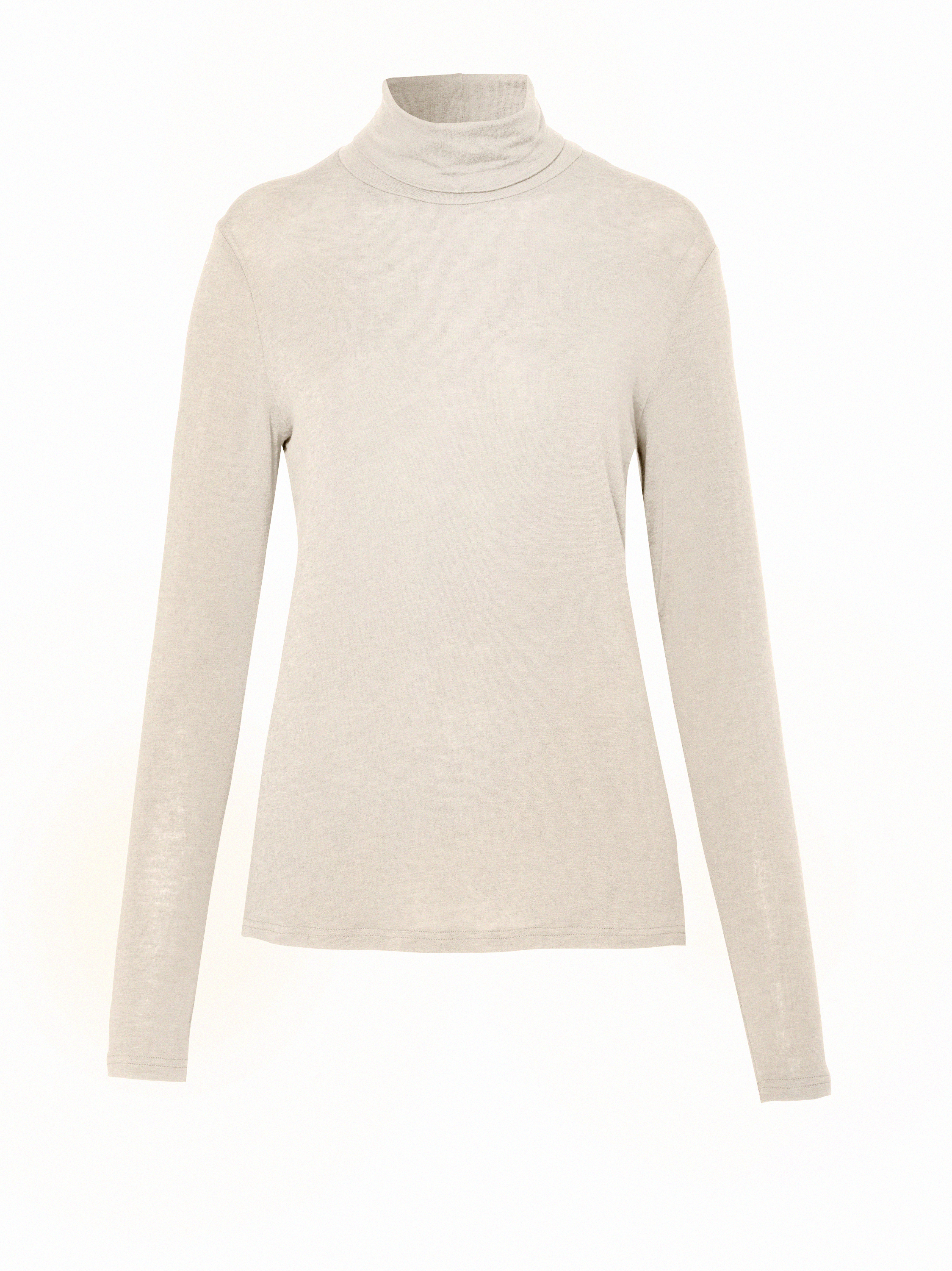 Womens shirt Danielle in Ecru, lightweight fine knit turtleneck, product view