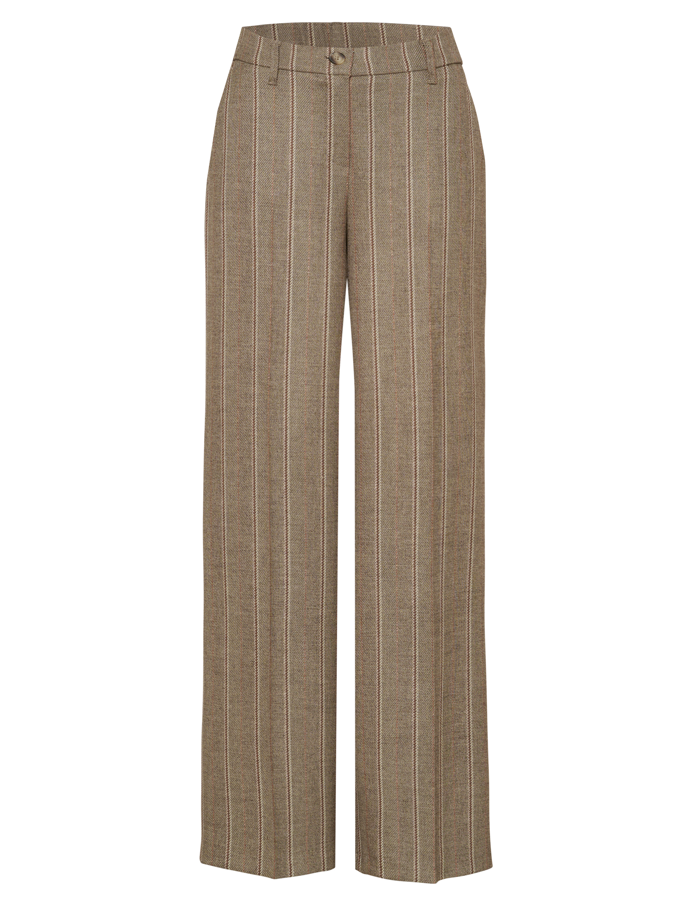 Womens trousers Luisa Palazzo in Camel/Cream, wide-leg trousers with shimmering stripes, product view