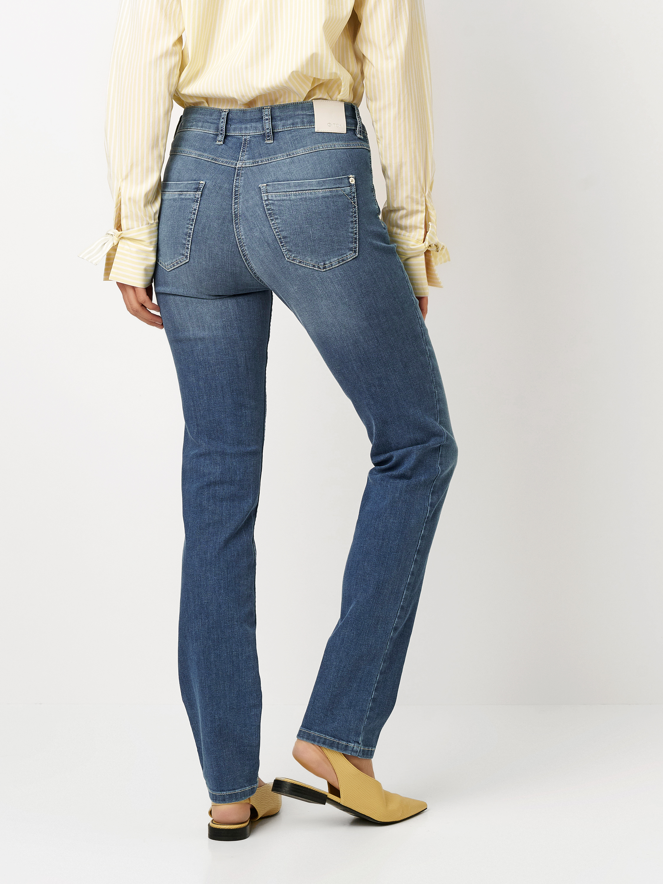 Jeans be loved mid blue Rueckansicht