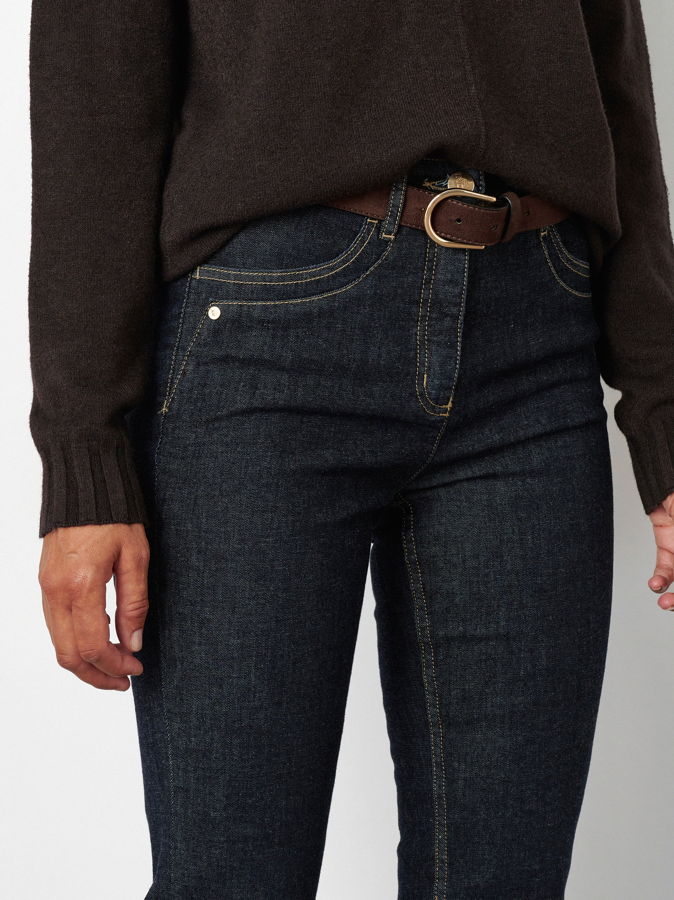 Slim-Fit Jeans mit hohem Bund | Style »Be Loved« Dark Blue