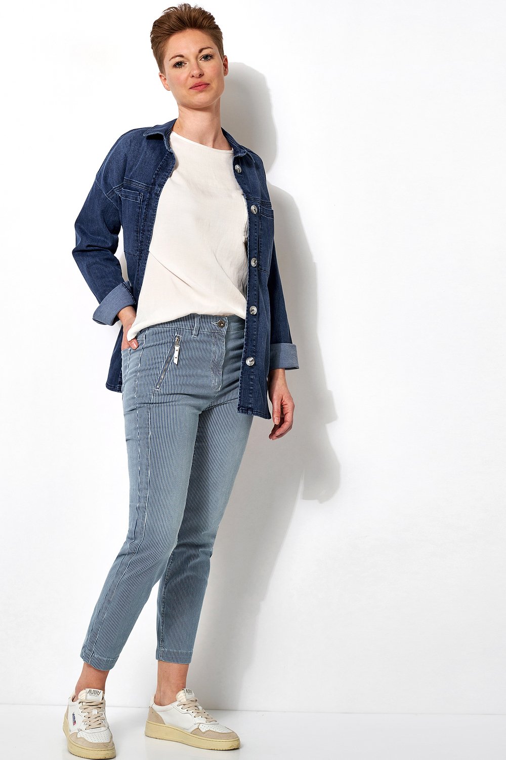 Gestreifte 7/8-Jeans | Style »be loved« blue/white