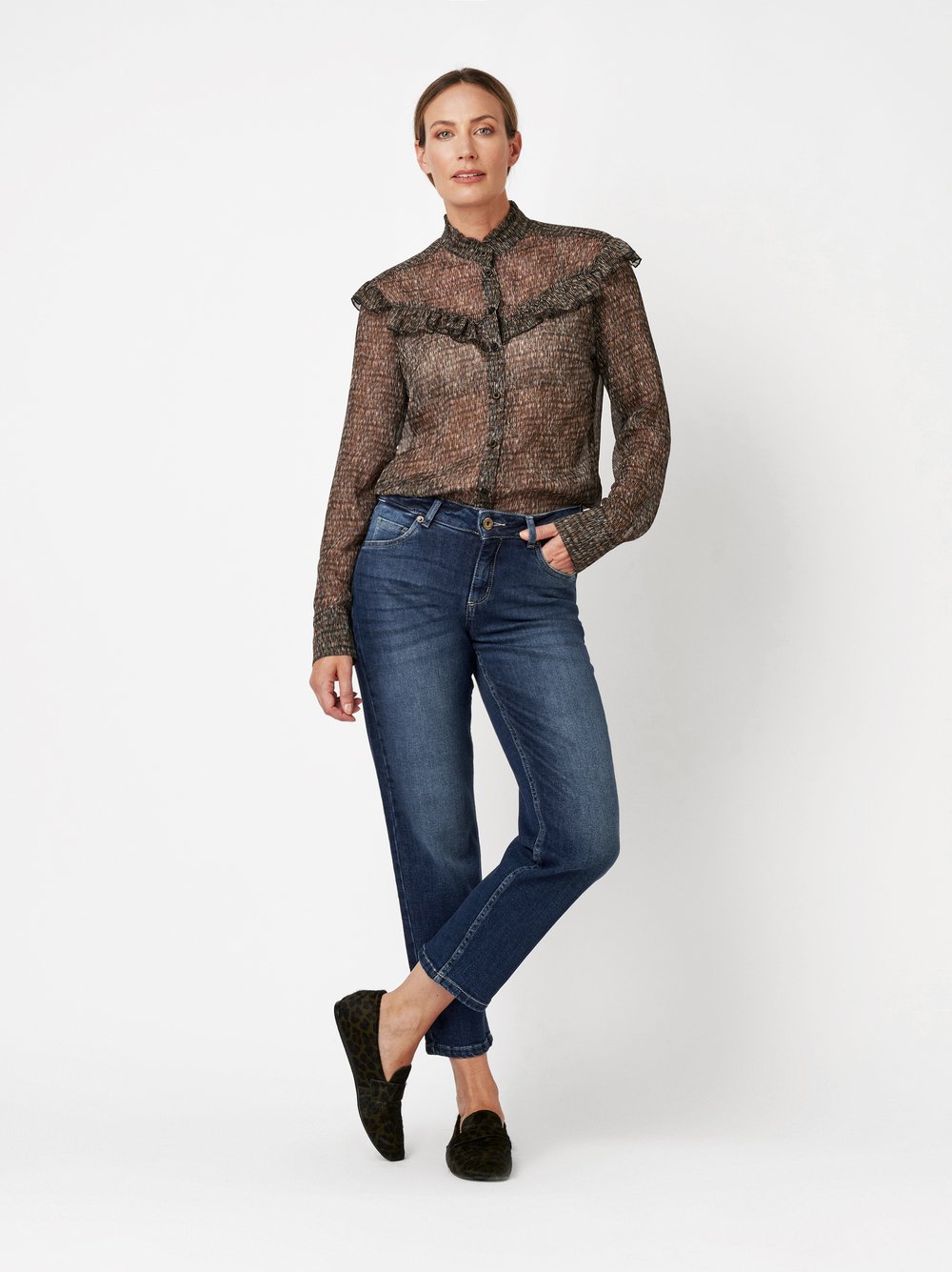 Verkürzte Straight-Fit Jeans | Style »Ella« dark blue