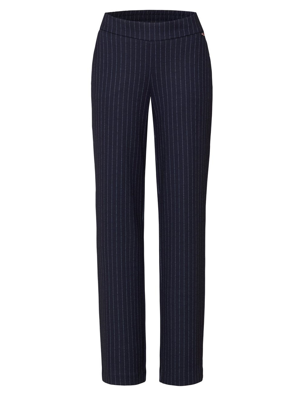 Damenhose Scarlet Wide in Marine, Weite Nadelstreifenhose, freigestellte Produktansicht
