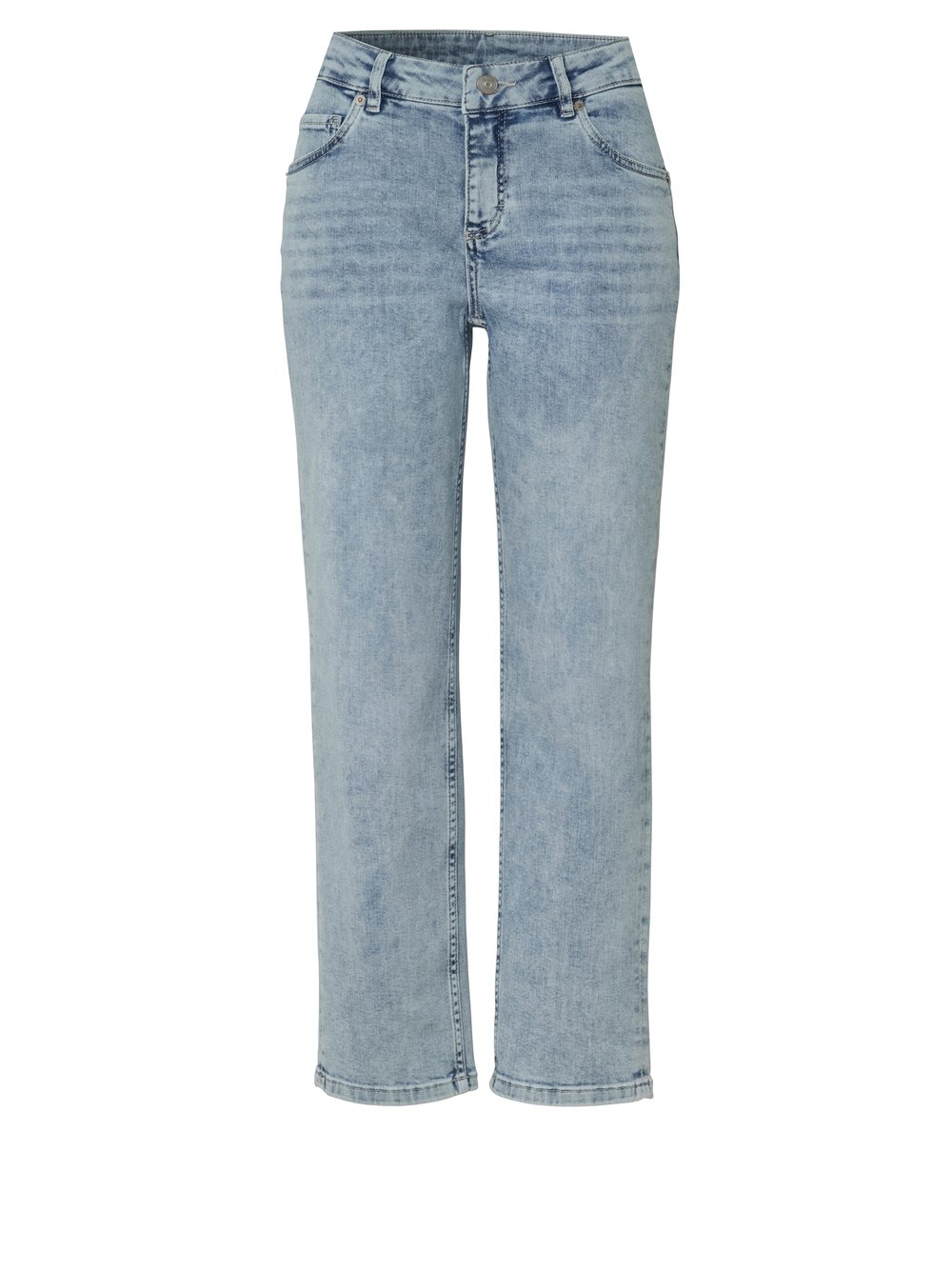 Damenjeans Ella 7/8 in light blue, verkuerzte Straight-Fit Jeans, freigestellte Produktansicht