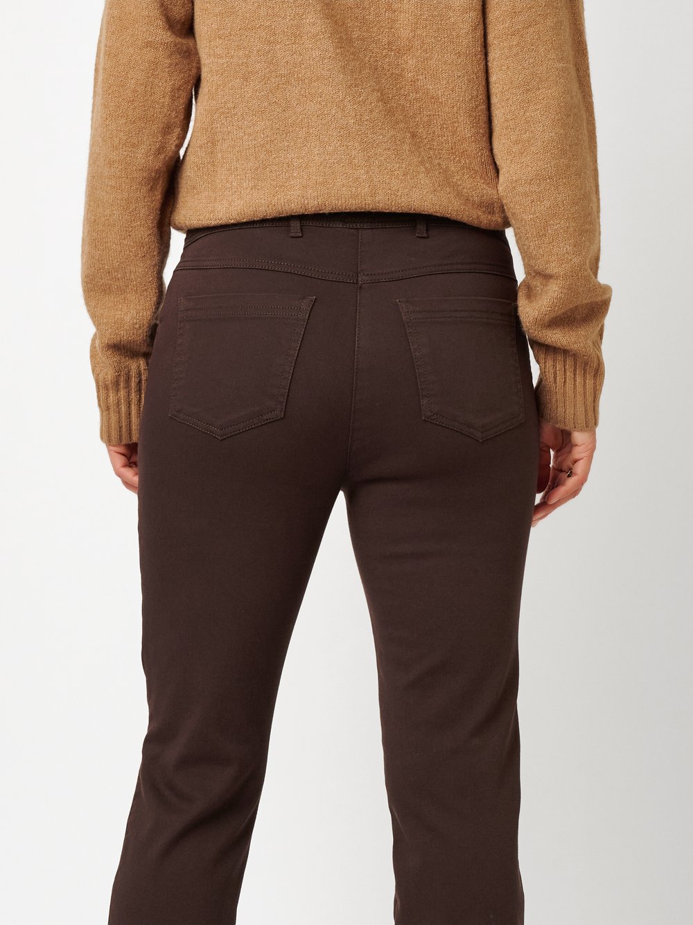 Damenhose Alice in Dunkelbraun, Schlupfhose im 5-Pocket-Stil, zweite Detailansicht