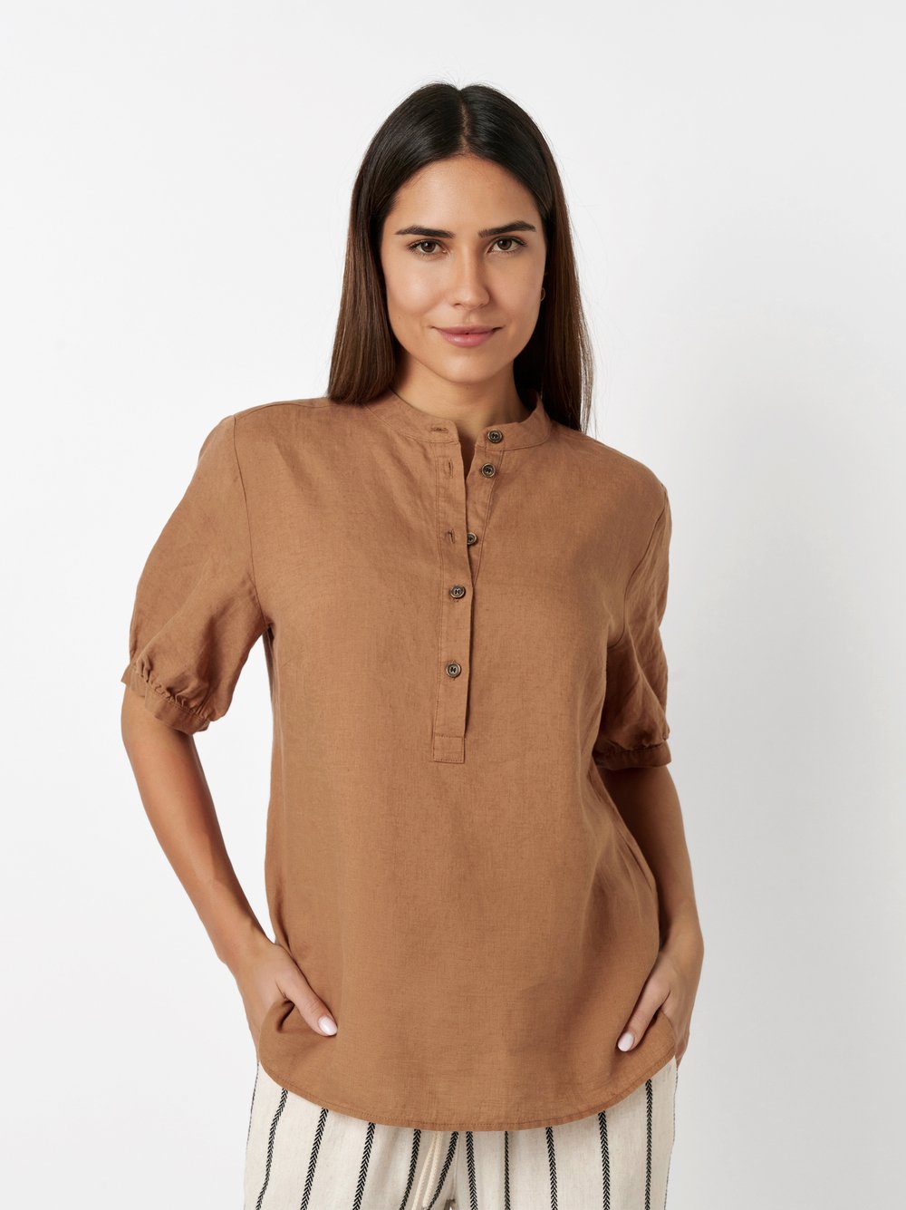 Leinenbluse | Style »Alis« brown