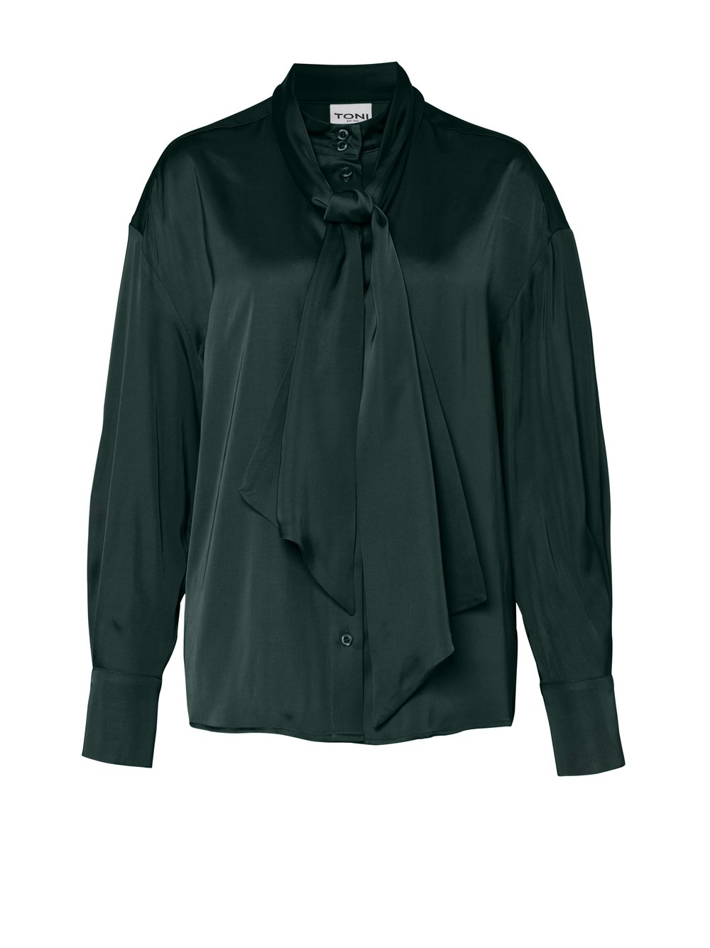 Elegant Tie-Neck Blouse | Style »Alva« Dark Green