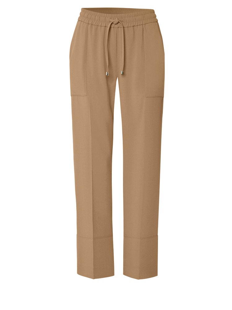 Womens trousers Sue Ankle in brown, casual twill pants in cargo style, product view