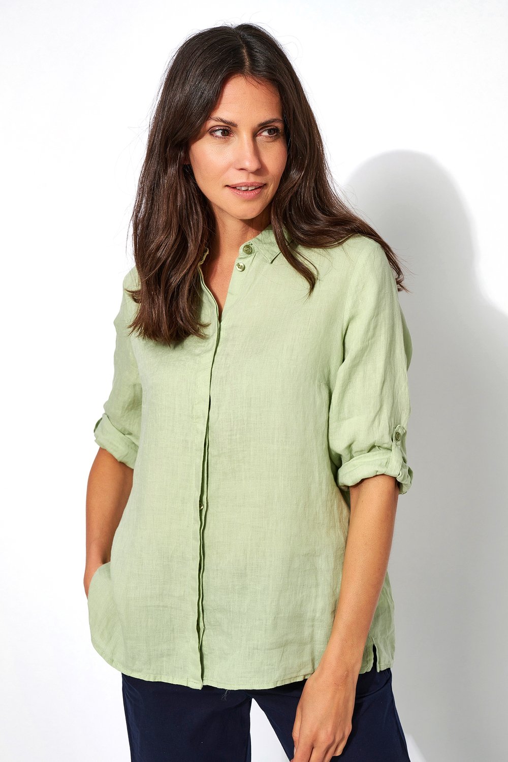 Summery linen blouse | Style »Clay« soft khaki