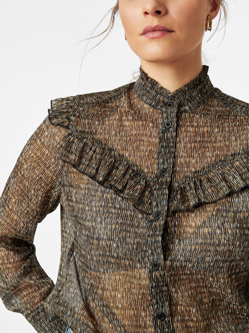 Bluse Cleo beige/brown Detailansicht Bluse Cleo beige/brown Detailansicht