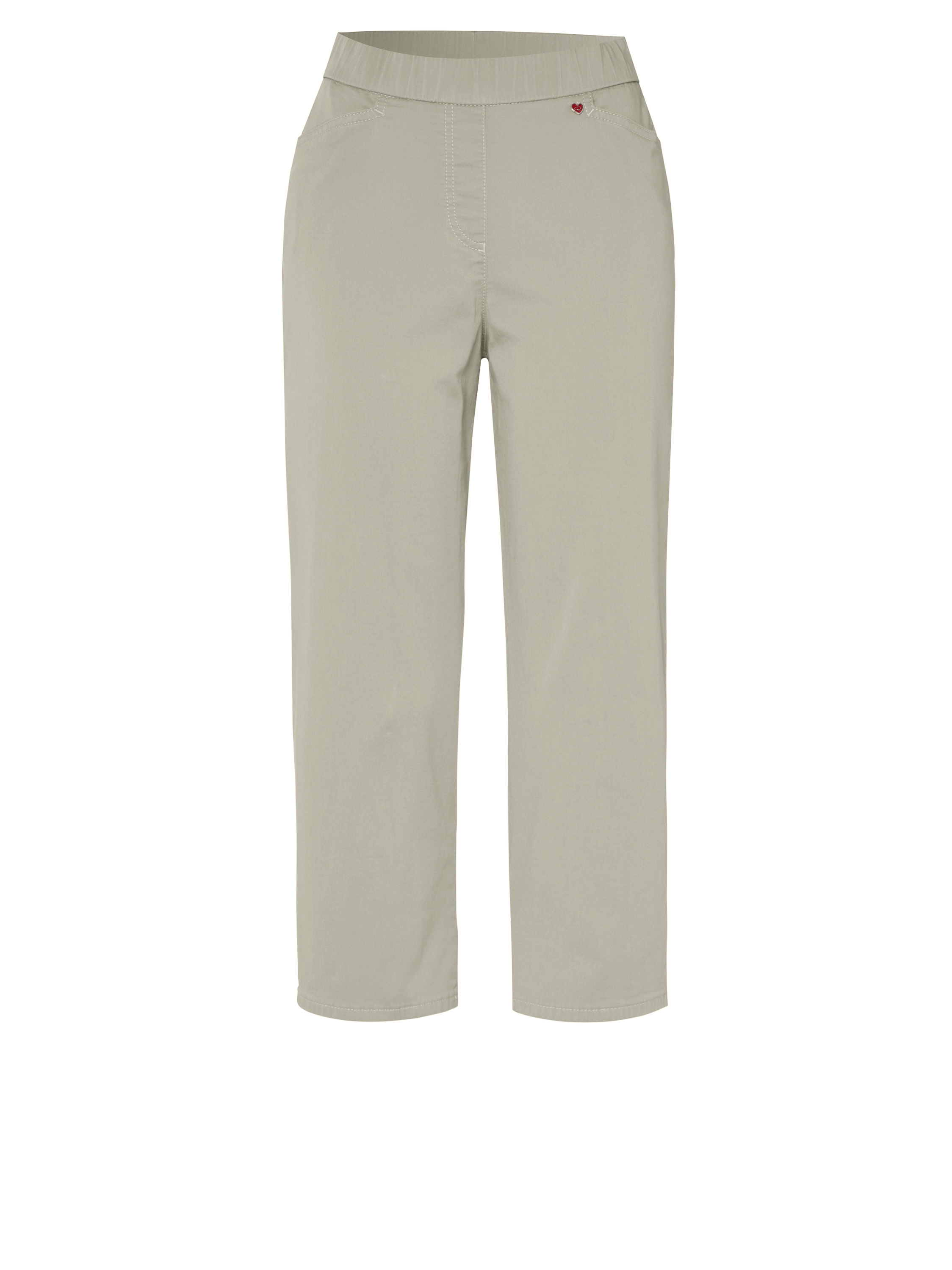 Womens trousers Scarlet 3/4 in light khaki, relaxed 3/4-length trousers with a pull-on waistba, product view