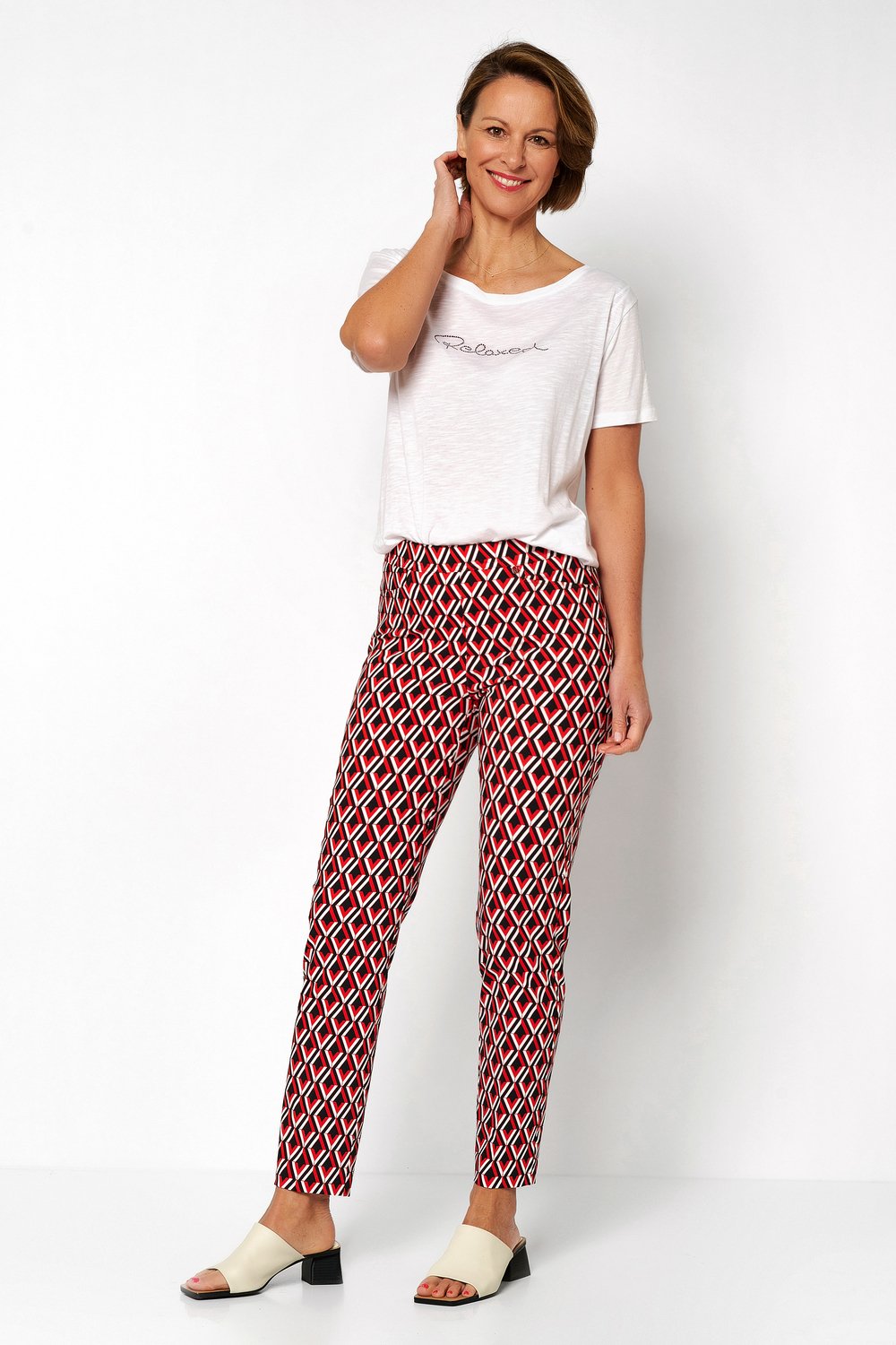 Patterned 7/8 pants | Style »Alice« red/black