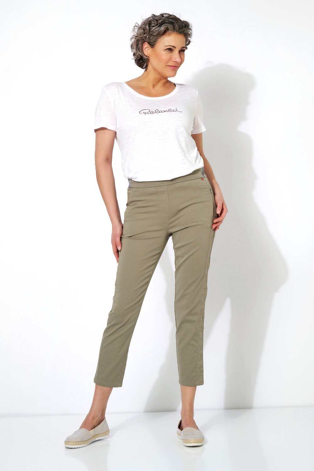 7/8 pants with a refined waistband | Style »Alice« khaki