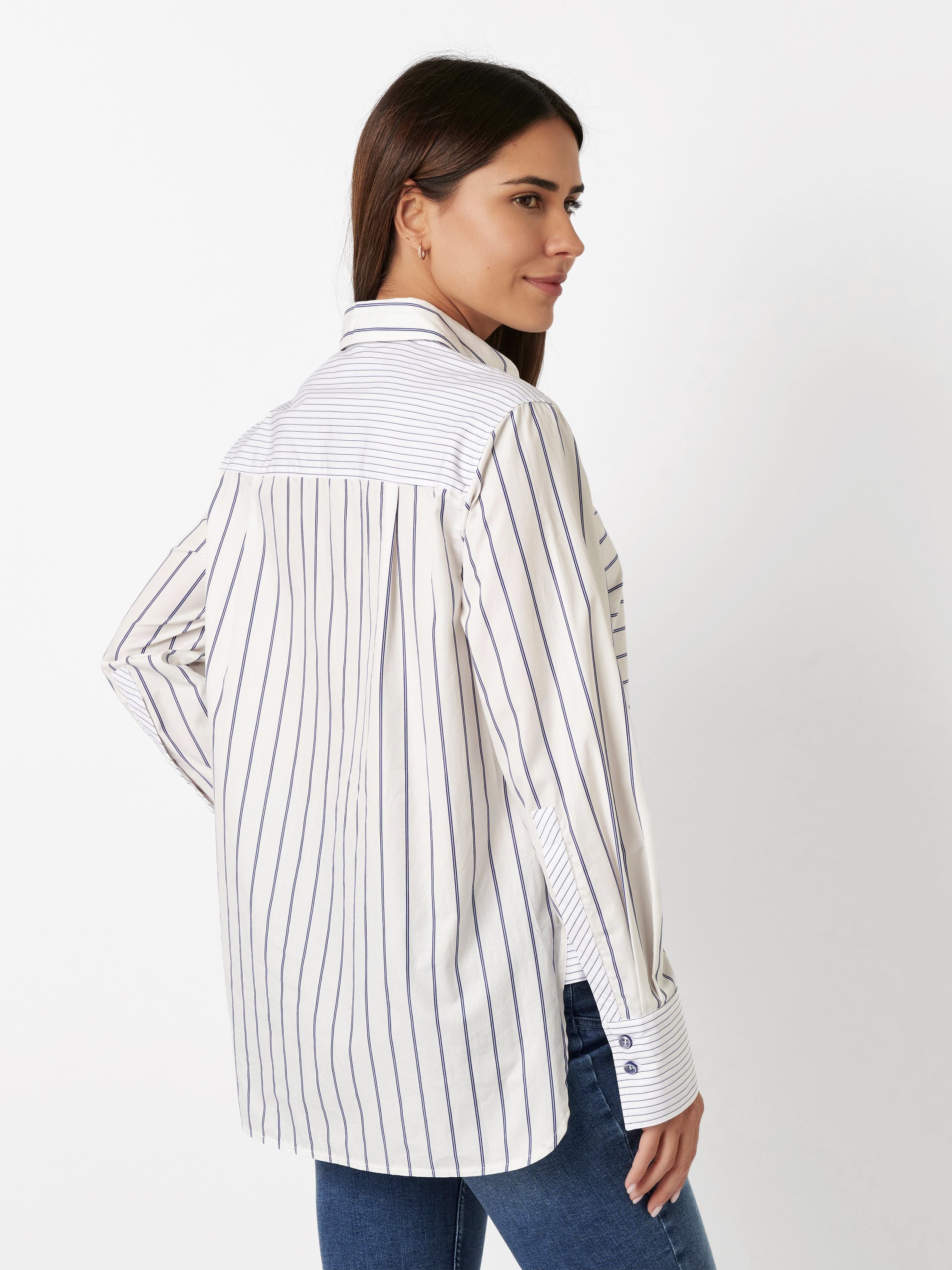 Bluse Alma white/blue Rueckansicht Bluse Alma white/blue Rueckansicht