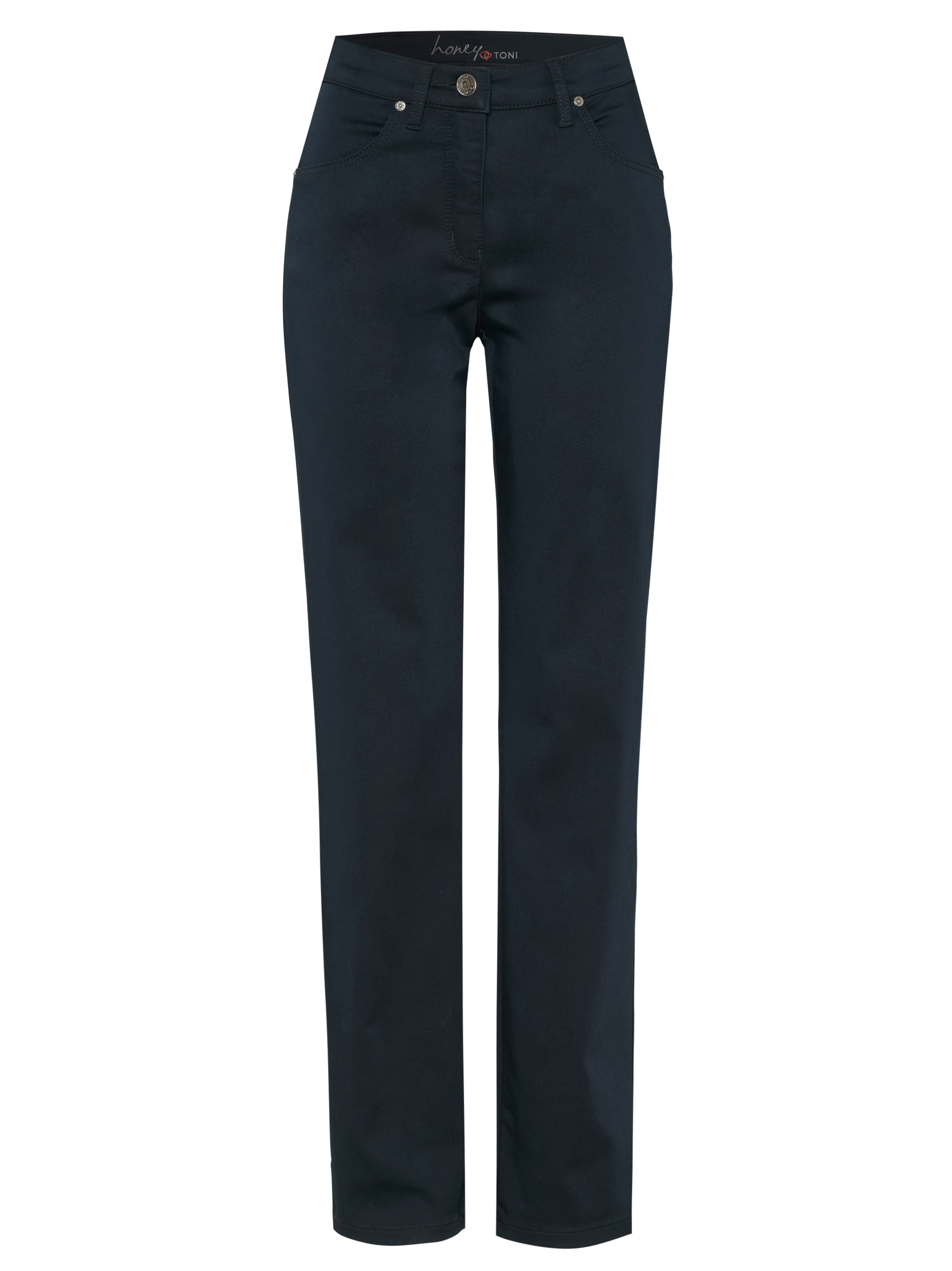 Damenhose Honey in dark blue, farbechte Hose, freigestellte Produktansicht