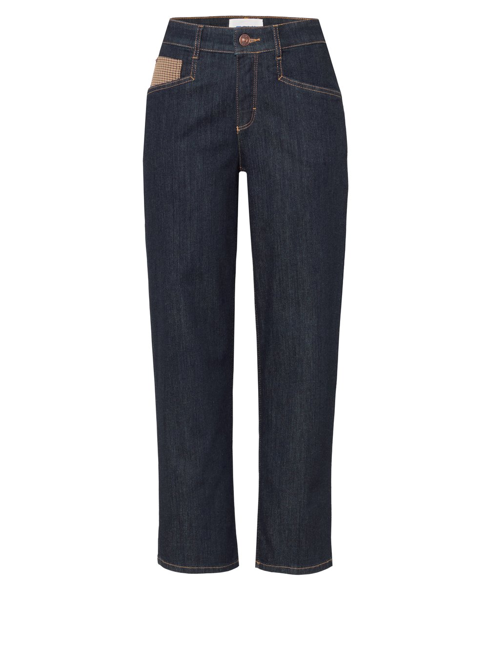 Damenjeans Liv 7/8 in Rinsed Blue, 7/8-Jeans mit Taschendetail, freigestellte Produktansicht
