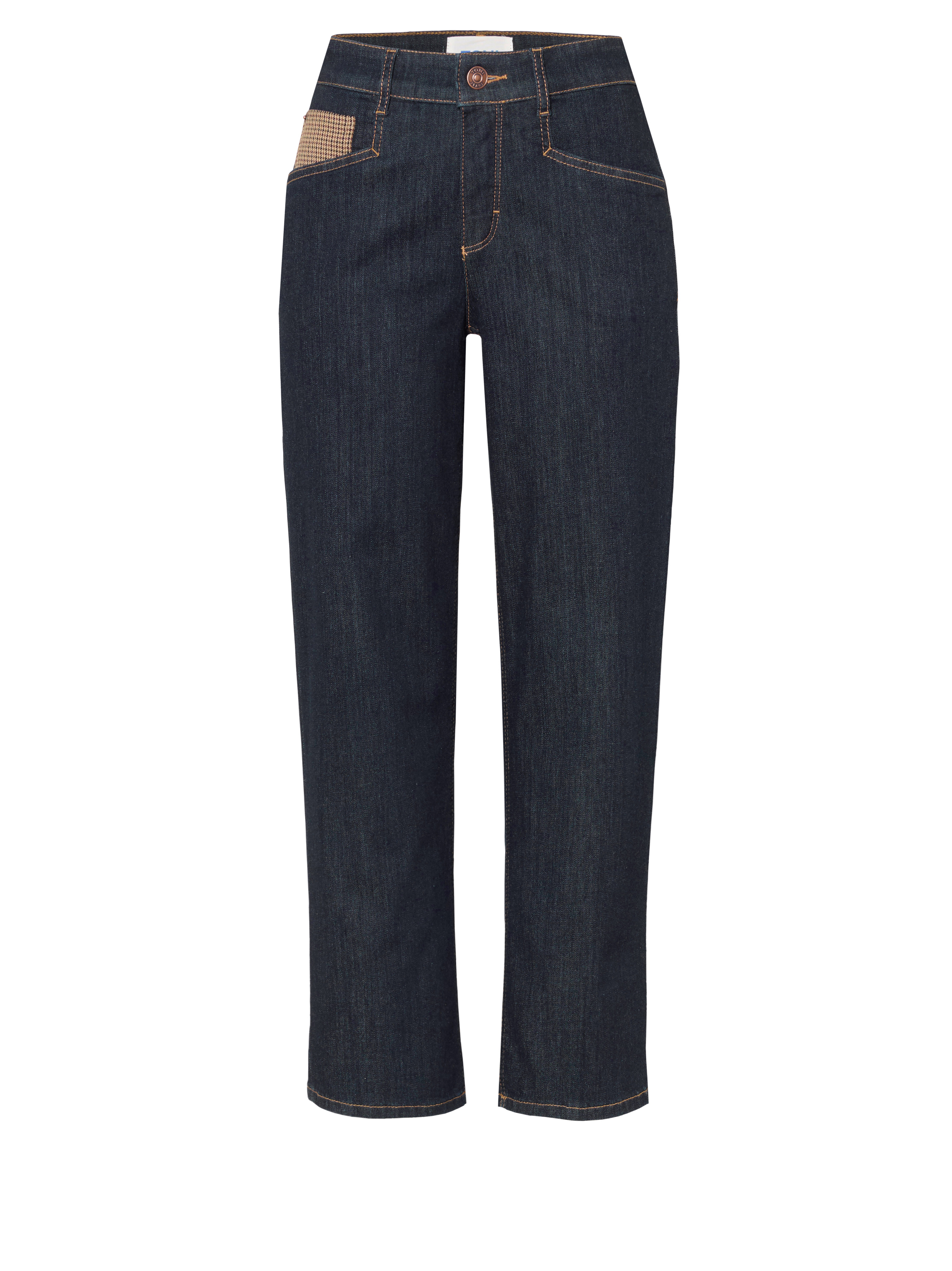 Damenjeans Liv 7/8 in Rinsed Blue, 7/8-Jeans mit Taschendetail, freigestellte Produktansicht