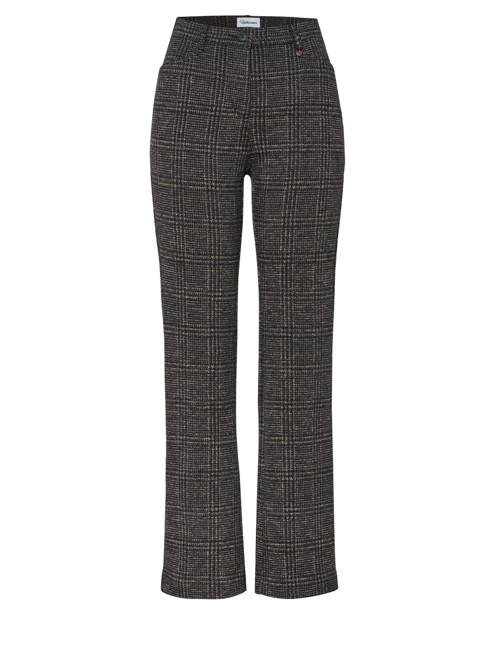 Damenhose Meine beste Freundin in Dunkelbraun, bootcut-Hose mit Glencheck, freigestellte Produktansicht