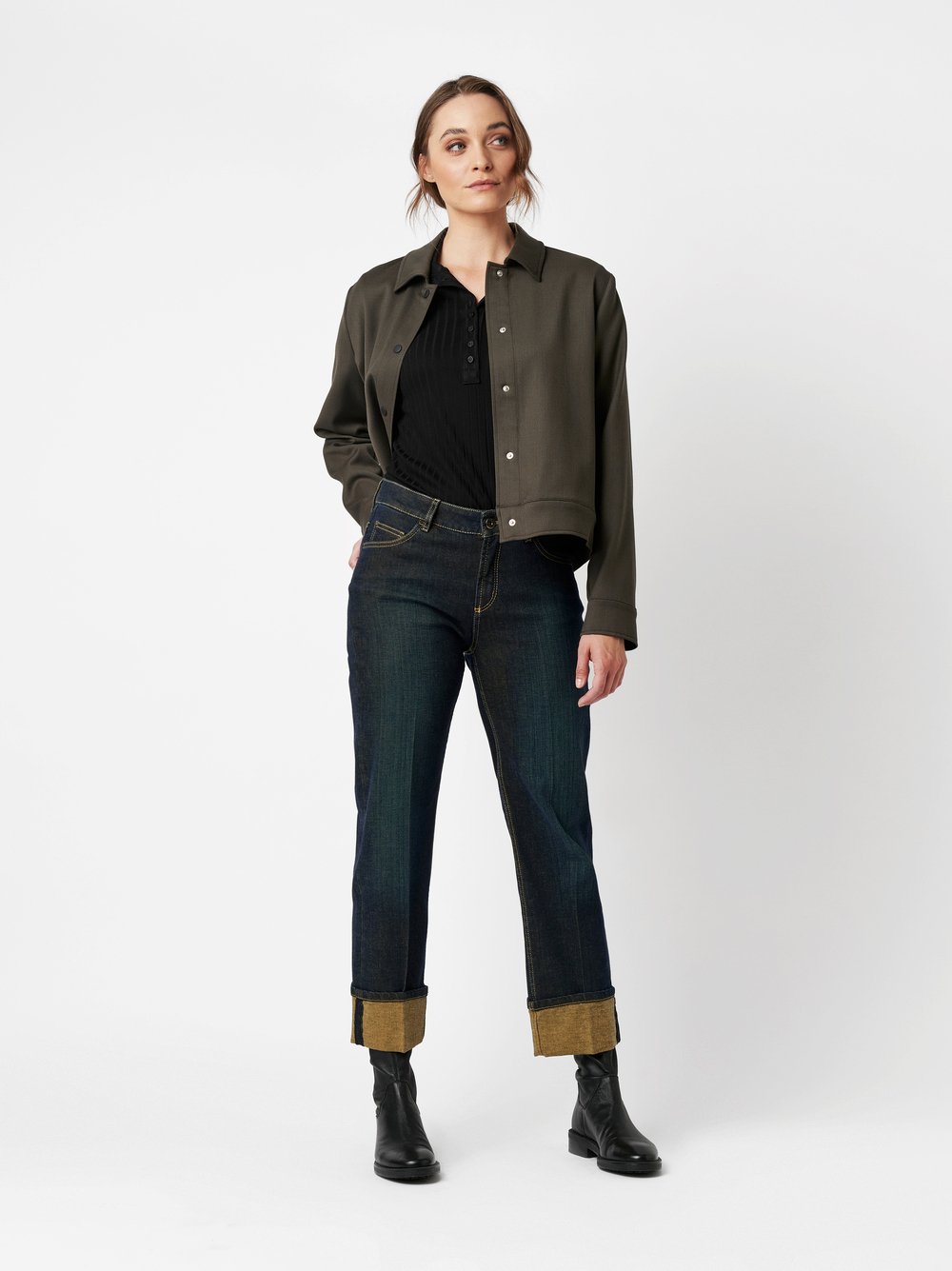 Turn-up Jeans | Style »Ella« dark blue